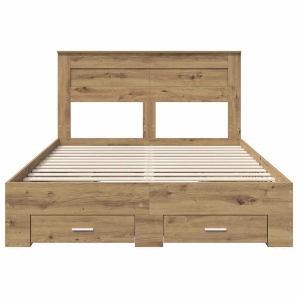 Bettrahmen mit Schubladen mit Kopfteil Holzwerkstoff