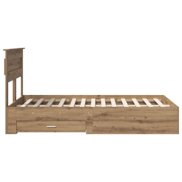 Bettrahmen Artisan-Eiche 135 x 190 cm Holzwerkstoff