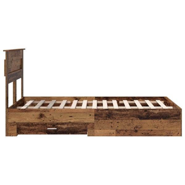 Bettrahmen mit Kopfteil Altholz 120 x 190 cm Holzwerkstoff