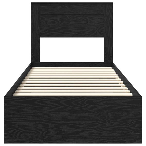 Bettrahmen Schwarz Eichen-Optik 90 x 190 cm Holzwerkstoff