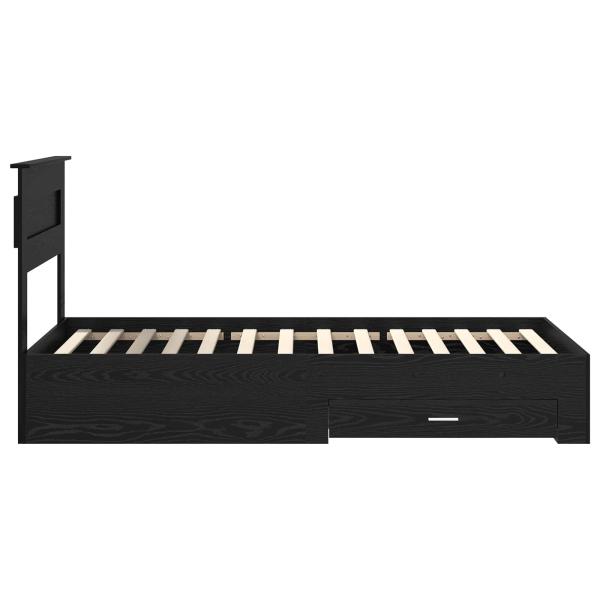 Bettrahmen Schwarz Eichen-Optik 90 x 190 cm Holzwerkstoff