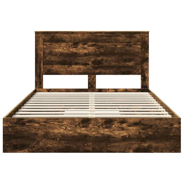 Aufbewahrungsbett Geräucherte Eiche 160 x 200 cm Holzwerkstoff