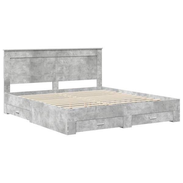Bettgestell mit Schubladen mit Kopfteil Holzwerkstoff