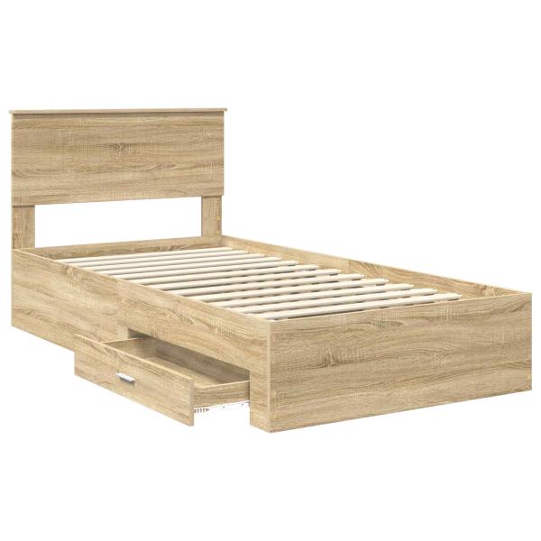 Bettrahmen mit Kopfteil Sonoma-Eiche 100 x 200 cm Holzwerkstoff