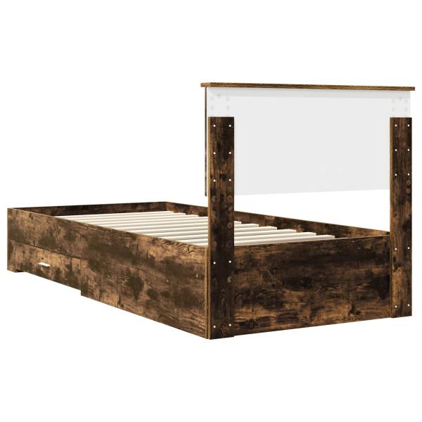 Bettrahmen Geräucherte Eiche 90 x 200 cm Holzwerkstoff