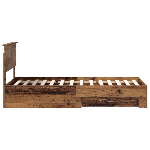 Bettrahmen mit Kopfteil Altholz 90 x 200 cm Holzwerkstoff