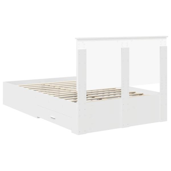 Bettrahmen mit Kopfteil Weiß 120 x 190 cm Holzwerkstoff