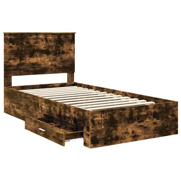 Bettrahmen Geräucherte Eiche 100 x 200 cm Holzwerkstoff