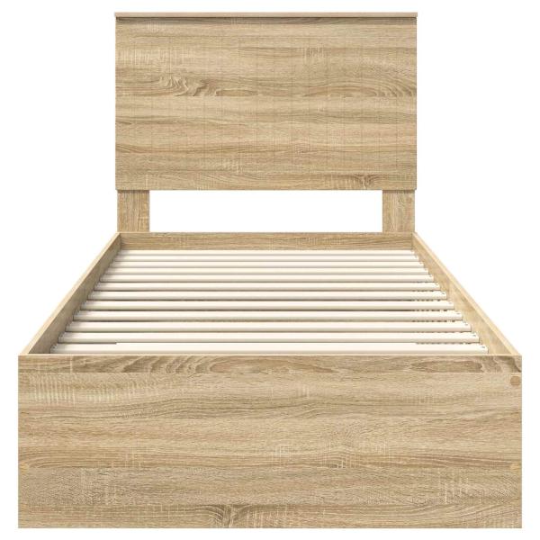 Bettrahmen mit Kopfteil Sonoma-Eiche 90 x 200 cm Holzwerkstoff