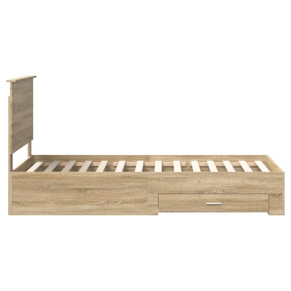 Bettrahmen mit Kopfteil Sonoma-Eiche 90 x 190 cm Holzwerkstoff