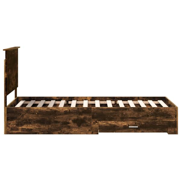 Bettrahmen Geräucherte Eiche 90 x 190 cm Holzwerkstoff