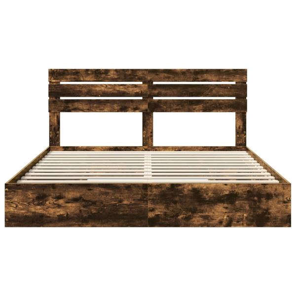 Aufbewahrungsbett Geräucherte Eiche 180 x 200 cm Holzwerkstoff