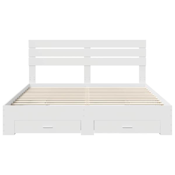 Bettgestell mit Schubladen mit Kopfteil Holzwerkstoff