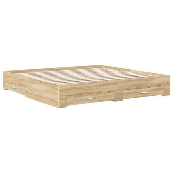 Bettgestell mit Schubladen mit Kopfteil Holzwerkstoff