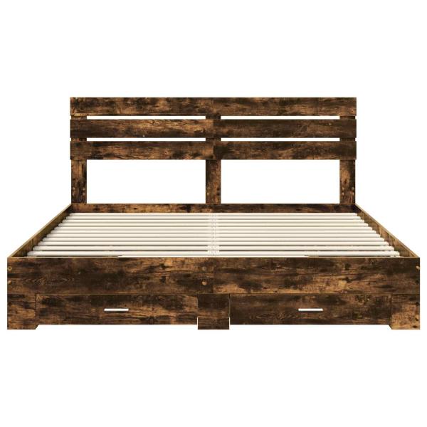 Bettgestell mit Schubladen mit Kopfteil Holzwerkstoff