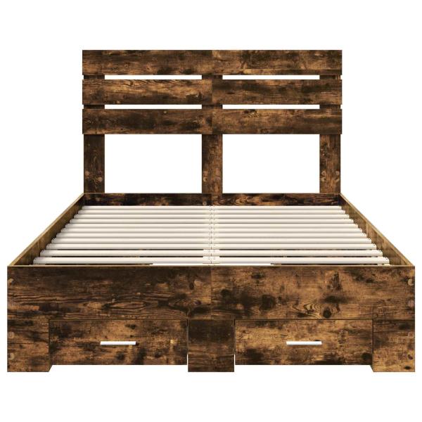Bettgestell mit Schubladen mit Kopfteil Holzwerkstoff