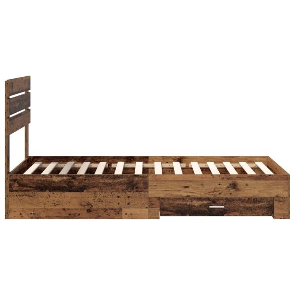 Bettgestell mit Schubladen mit Kopfteil Holzwerkstoff