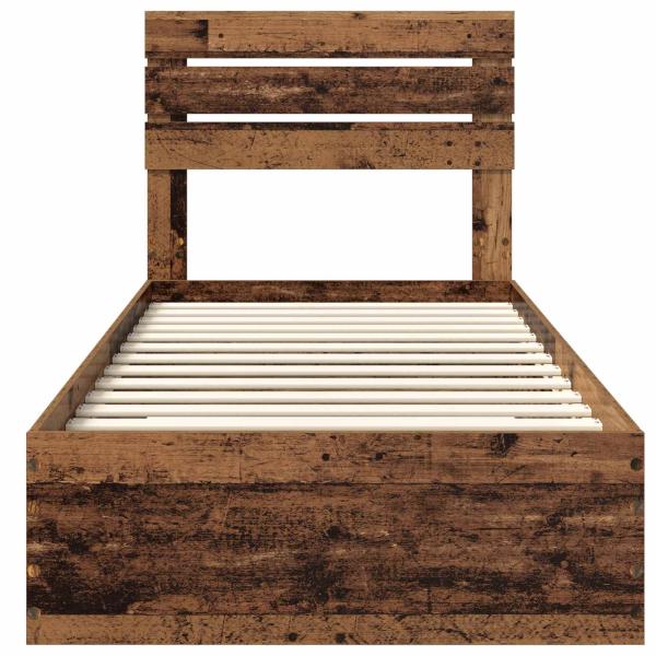 Bettgestell mit Schubladen mit Kopfteil Holzwerkstoff