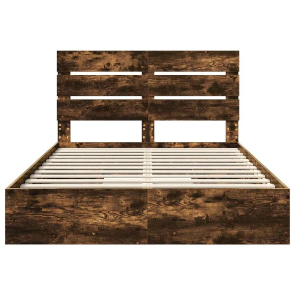 Aufbewahrungsbett Geräucherte Eiche 160 x 200 cm Holzwerkstoff
