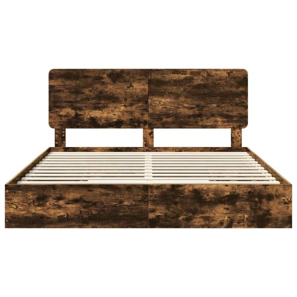 Aufbewahrungsbett Geräucherte Eiche 180 x 200 cm Holzwerkstoff