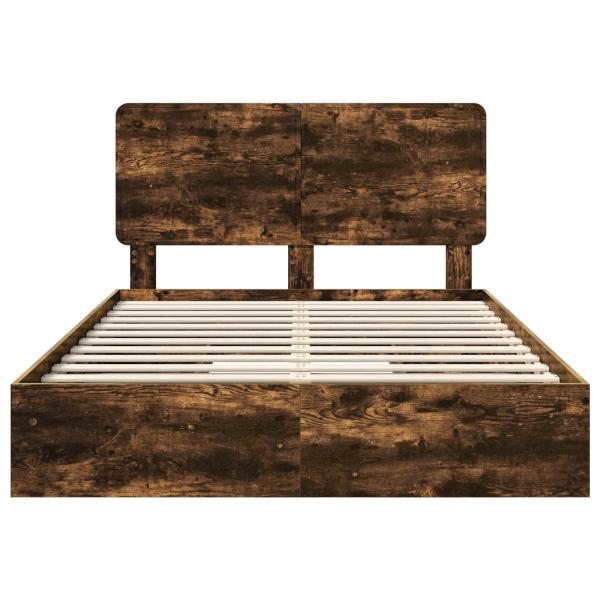 Aufbewahrungsbett Geräucherte Eiche 160 x 200 cm Holzwerkstoff