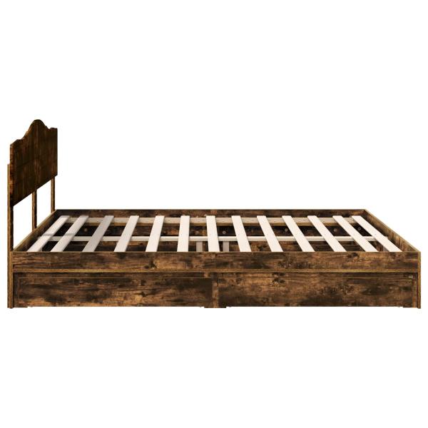 Aufbewahrungsbett Geräucherte Eiche 180 x 200 cm Holzwerkstoff