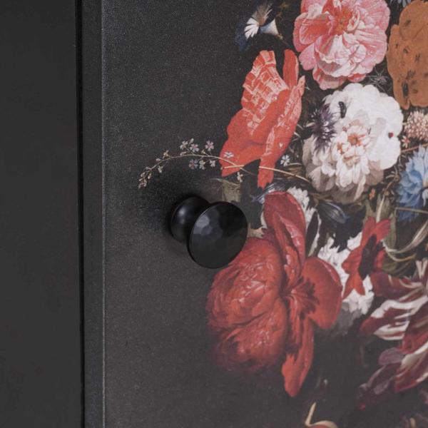 Nachttisch mit Tür Schwarz 40 x 33 x 46 cm Massivholz Mango