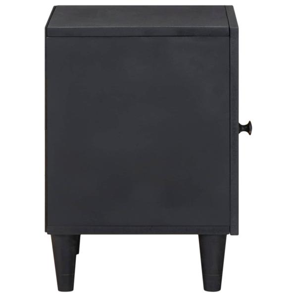 Nachttisch mit Tür Schwarz 40 x 33 x 46 cm Massivholz Mango