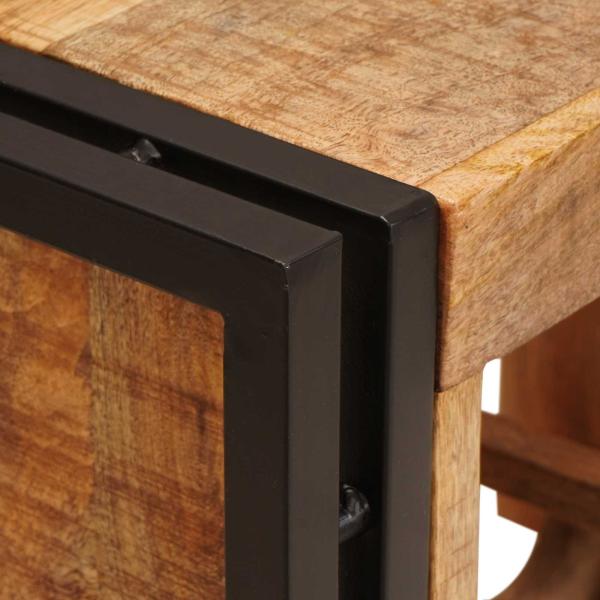 Weinregal Braun 100 x 45 x 33 cm Massives grobes Mangoholz