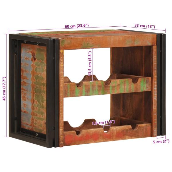 Weinregal Braun 100 x 45 x 33 cm Massives Altholz