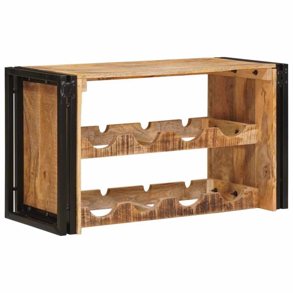 Weinregal Braun 100 x 45 x 33 cm Massives grobes Mangoholz