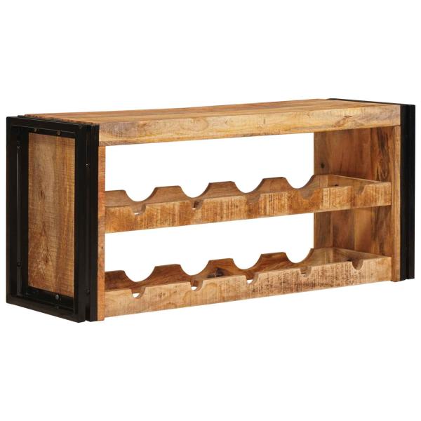 ARDEBO.de - Weinregal Braun 100 x 45 x 33 cm Massives grobes Mangoholz