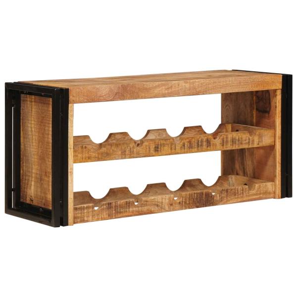 Weinregal Braun 100 x 45 x 33 cm Massives grobes Mangoholz