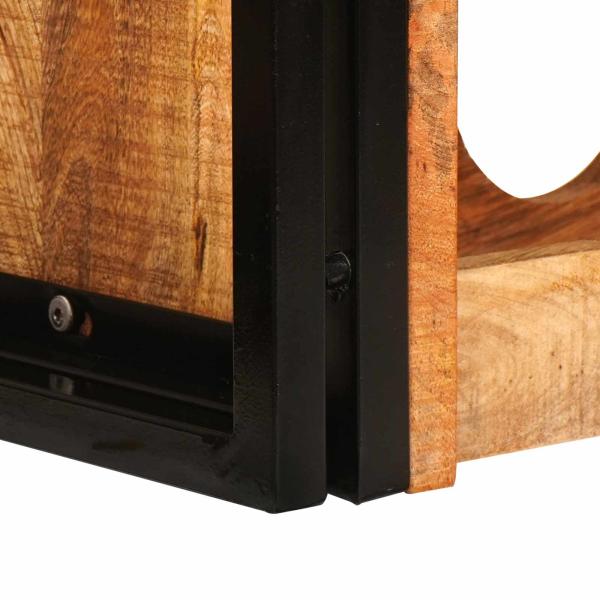 Weinregal Braun 100 x 45 x 33 cm Massives grobes Mangoholz