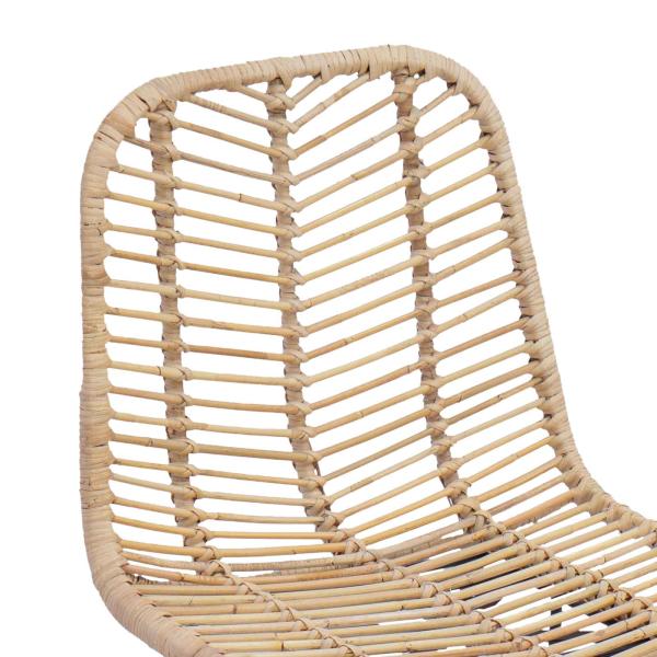 Barstuhl 2 pcs Natur 44,5 x 53 x 111 cm Rattan und Eisen