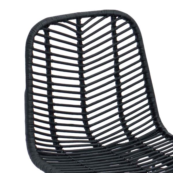 Barstuhl 2 pcs Schwarz 44,5 x 53 x 111 cm Rattan und Eisen