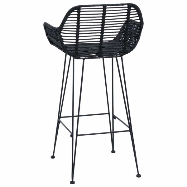 Barstuhl 2 pcs Schwarz 55 x 52 x 92 cm Rattan und Eisen