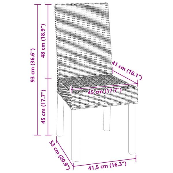 Esszimmerstuhl 2 pcs Kubu Grau 45 x 54 x 93 cm