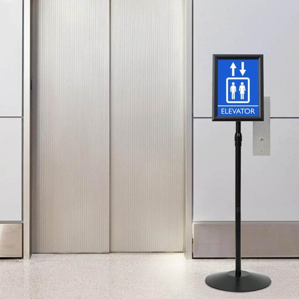 ARDEBO.de - Podest-Posterständer Schwarz A4 Aluminium und PVC