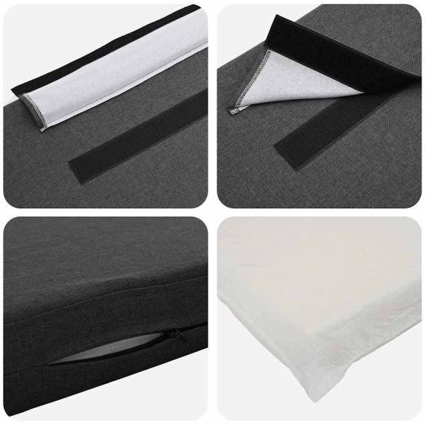 Gepolstertes Kopfteil mit Kopfteil Braun und Dunkelgrau 90 cm