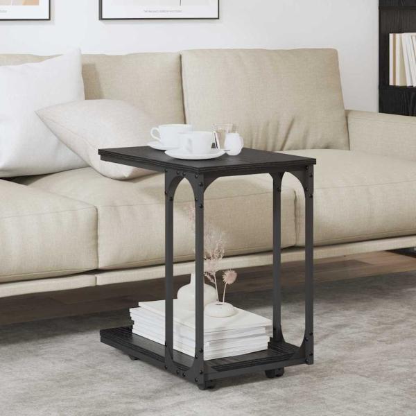 Beistelltisch Schwarz Eichen-Optik 50 x 35 x 55.5 cm