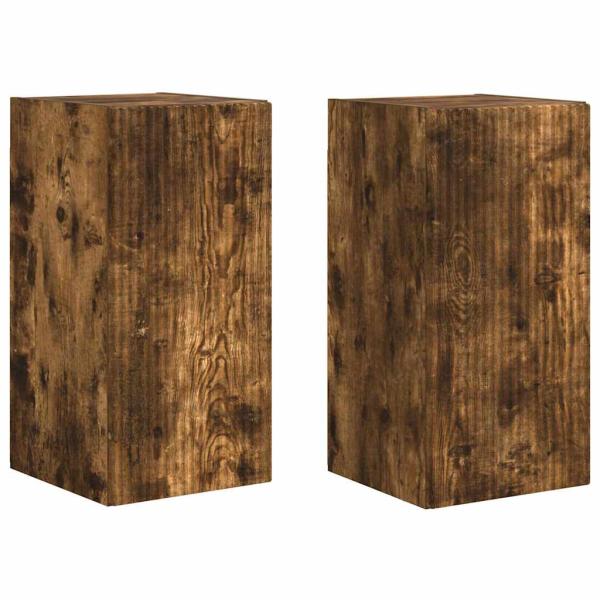 TV-Wandschrank 2 stk. Räuchereiche Holzwerkstoff
