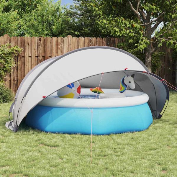 ARDEBO.de - Pool-Dome Grau und Orange 336 x 322 x 160 cm