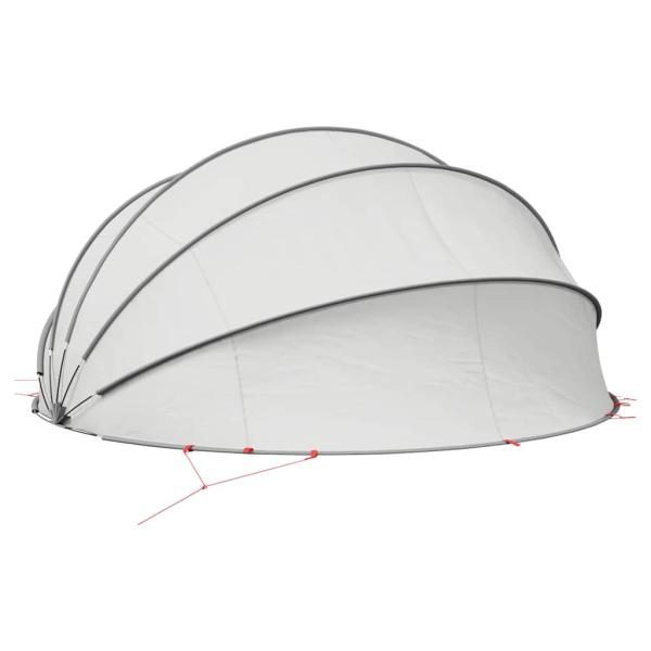 Pool-Dome Grau und Orange 500 x 500 x 236 cm