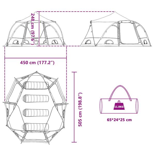 Kuppelzelt mit Dach mit Speicher Blau 505 x 450 x 248 cm
