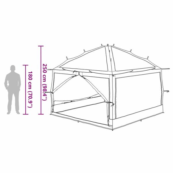 Innenzelt mit Dach Blau und Grau 300 x 300 x 250 cm