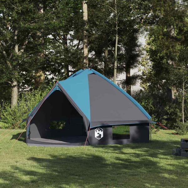 ARDEBO.de - Teepee Zelt mit Dach Blau und Grau 490 x 410 x 210 cm