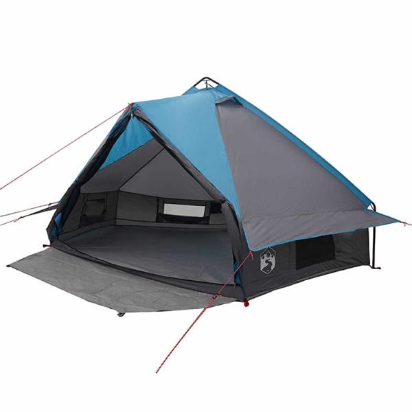 ARDEBO.de - Teepee Zelt für 6 Personen Blau und Grau 431 x 366 x 185 cm