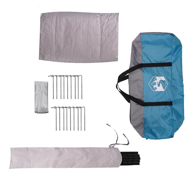 ARDEBO.de - Teepee Zelt mit Dach Blau und Grau 490 x 410 x 210 cm