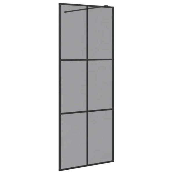 Walk-in Duschwand Schwarz 80 x 195 cm Gehärtetes Glas